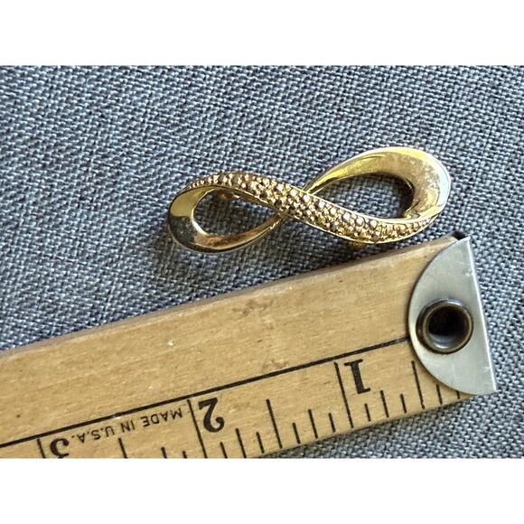 Vtg. Abstract Gold Tone Brooch Pin Modernist Infinity Career MCM Minimalist - Picture 5 of 5